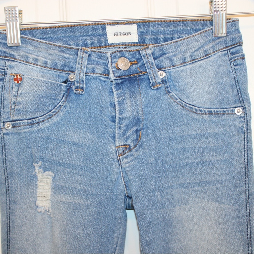 HUDSON Girls 14 Skinny Leg Cuff Ankle Length Jeans Light Blue - Picture 3 of 9